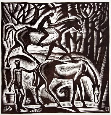 Print of Art Deco Horse Drawings by pavel zhavoronkov