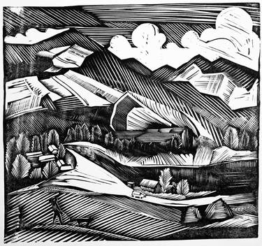 Print of Art Deco Landscape Drawings by pavel zhavoronkov