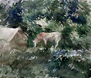 Print of Realism Horse Paintings by pavel zhavoronkov