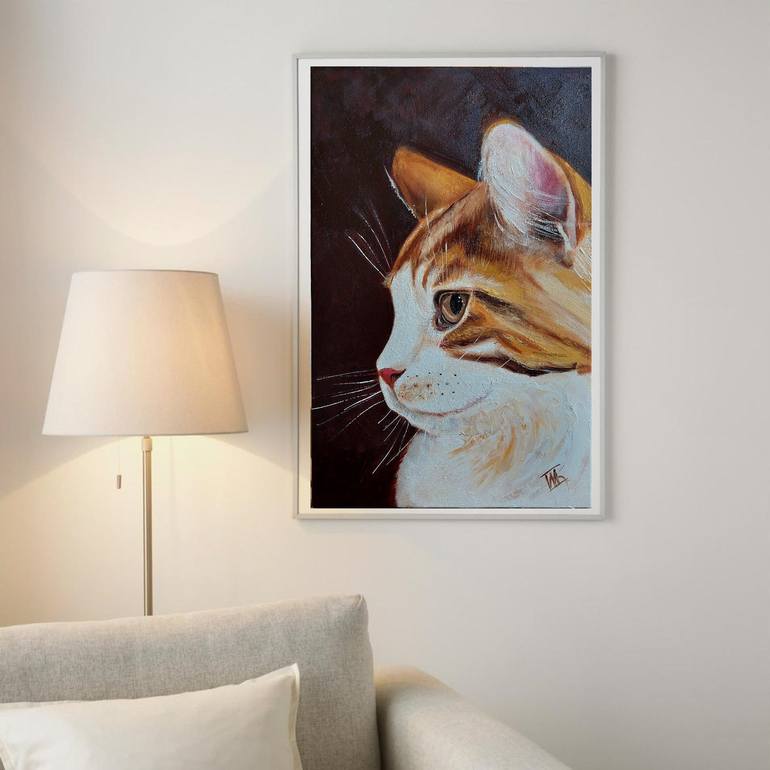 Original Impressionism Cats Painting by Ira Whittaker