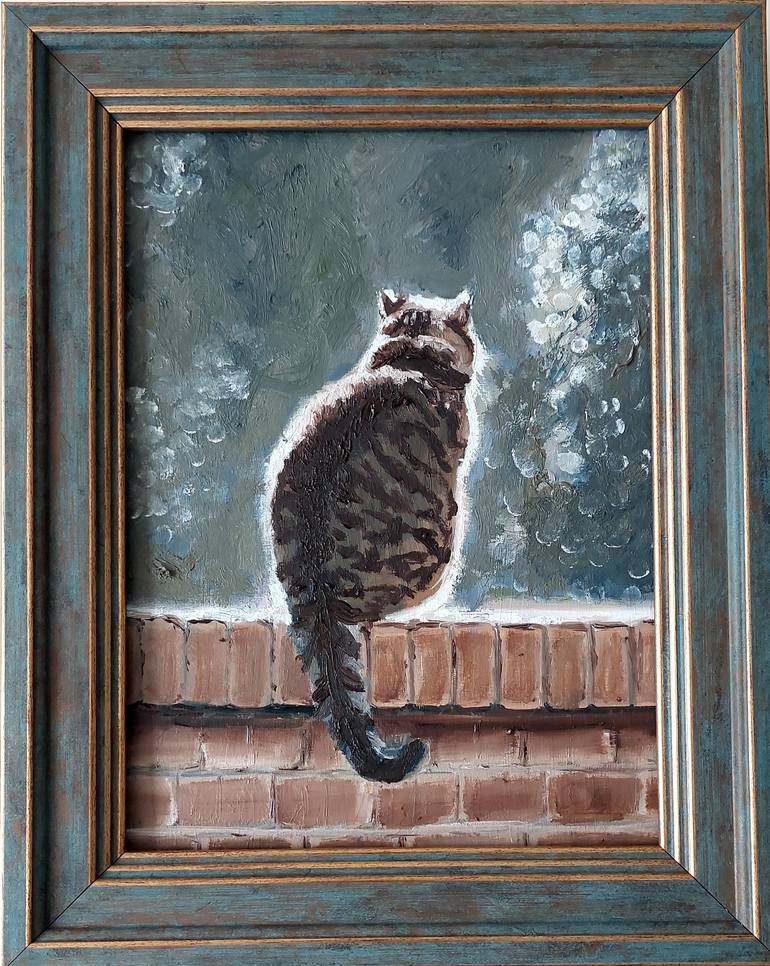 Original Impressionism Cats Painting by Ira Whittaker