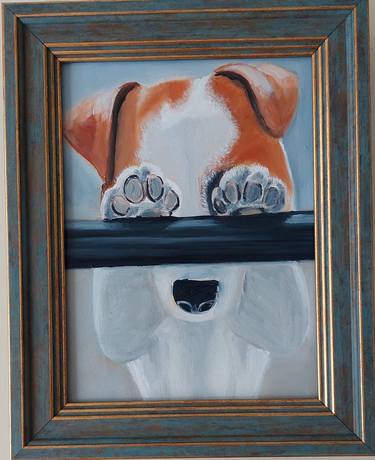 Original Impressionism Dogs Painting by Ira Whittaker