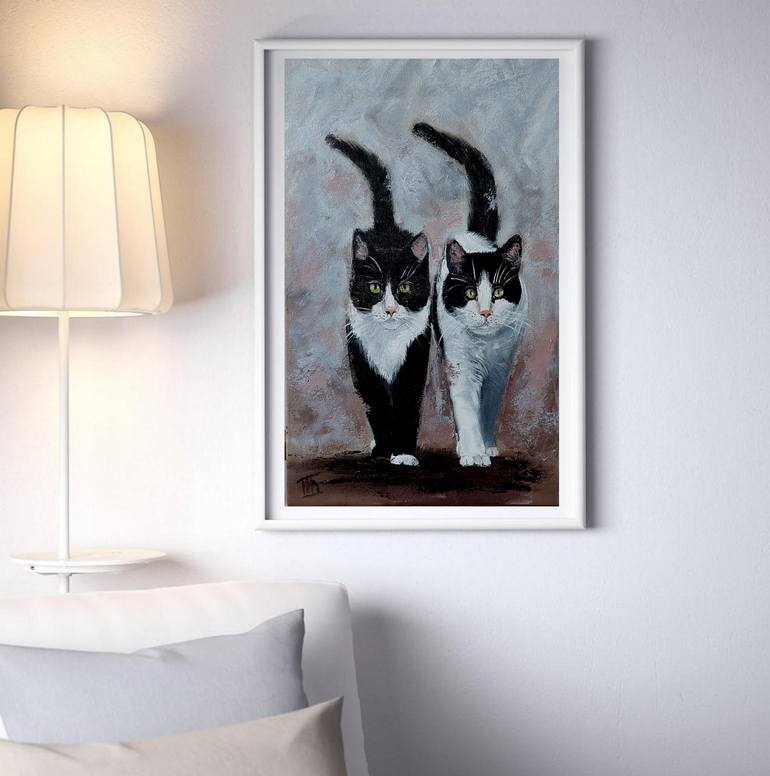 Original Contemporary Cats Painting by Ira Whittaker