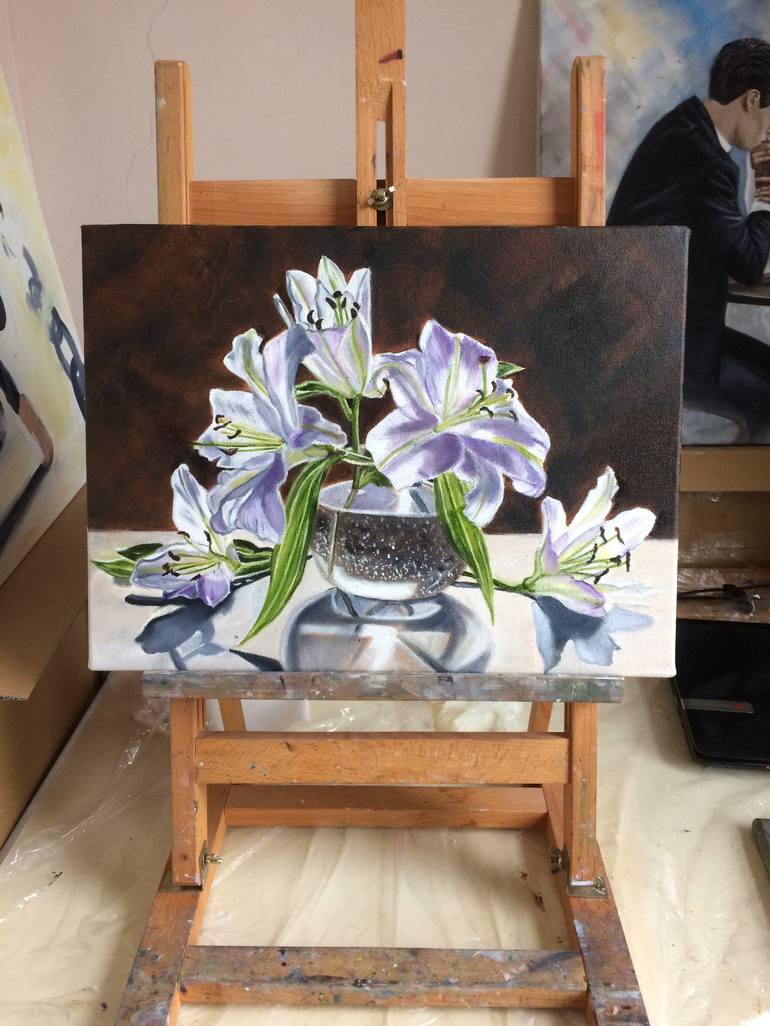 Original Photorealism Floral Painting by Ira Whittaker