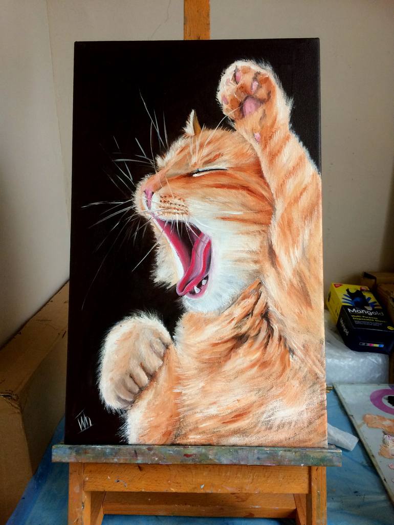 Original Cats Painting by Ira Whittaker