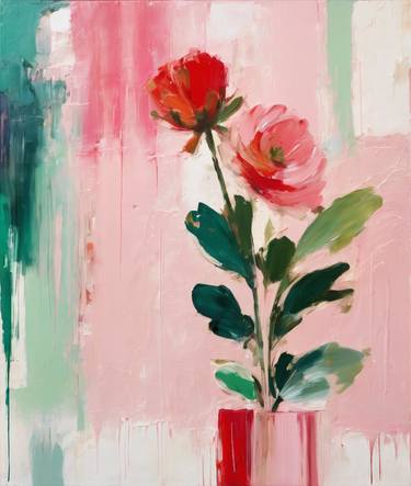 Original Abstract Floral Paintings by Alexandra Papadopoulou