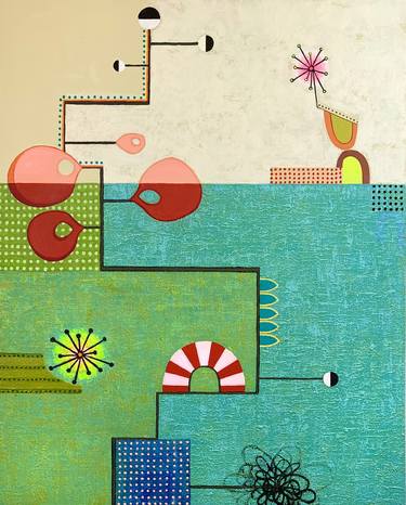 Original Geometric Abstract Painting by Rachel H Paxton