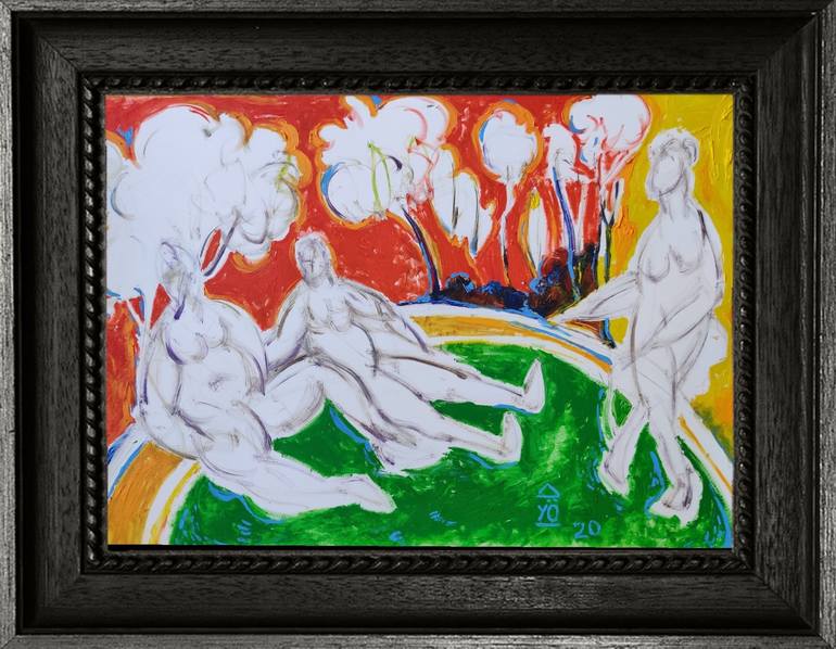 Original Cubism Erotic Painting by Yusuf Ozdamar