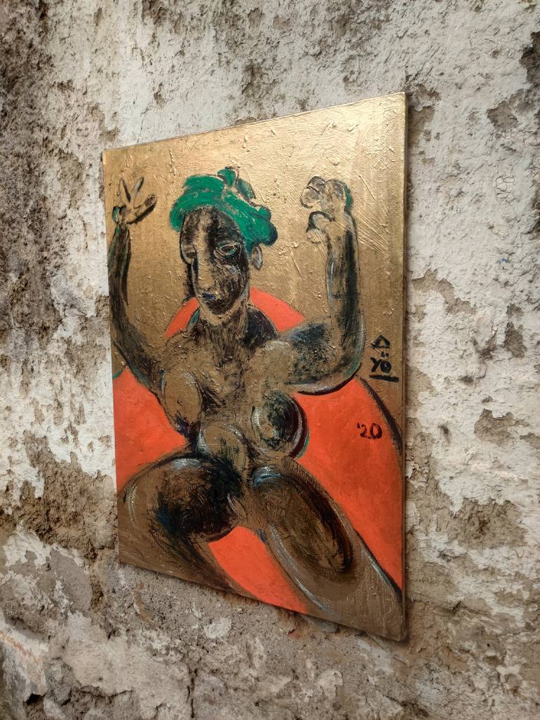 Original Cubism Nude Painting by Yusuf Ozdamar
