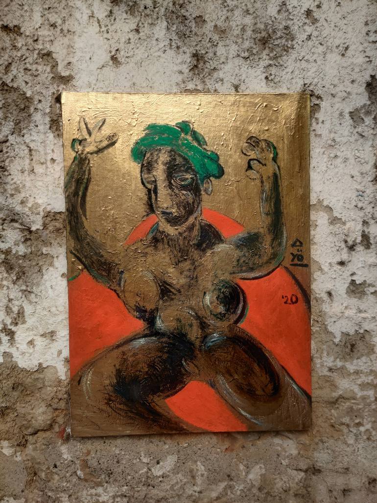Original Cubism Nude Painting by Yusuf Ozdamar