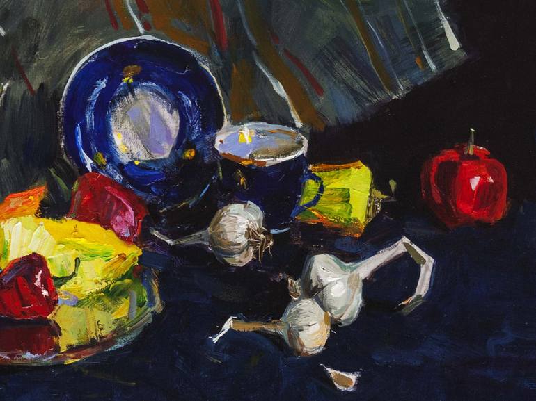 Original Impressionism Still Life Painting by Volodymyr Kovalov