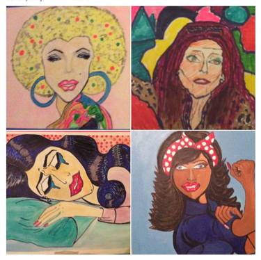 Original Abstract Pop Culture/Celebrity Paintings by Jennifer aka NAFSHI Mullings