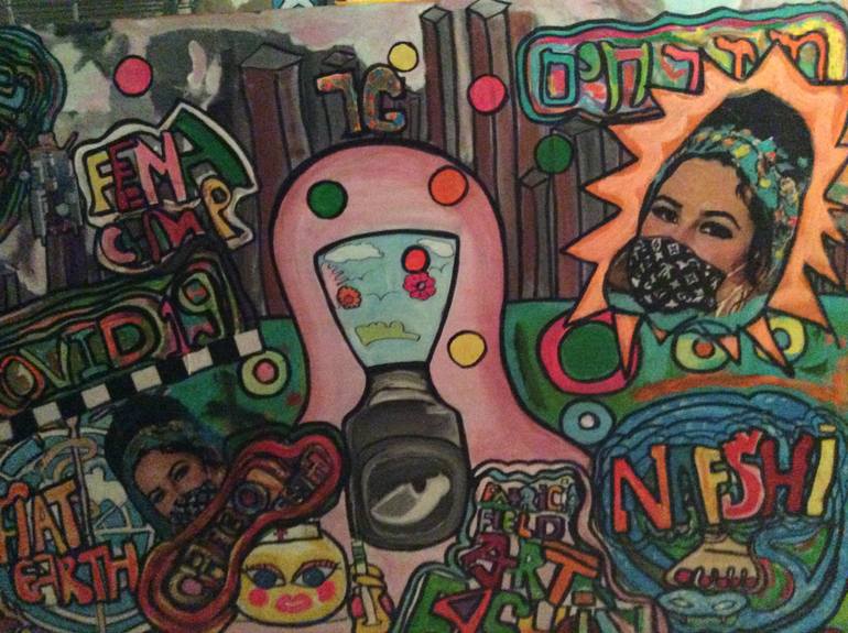 Original Abstract Expressionism Abstract Painting by Jennifer Aka Nafshi Mullings