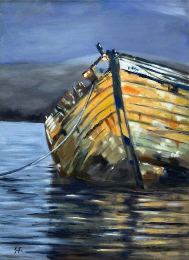 Print of Boat Paintings by Martine SENTEIN