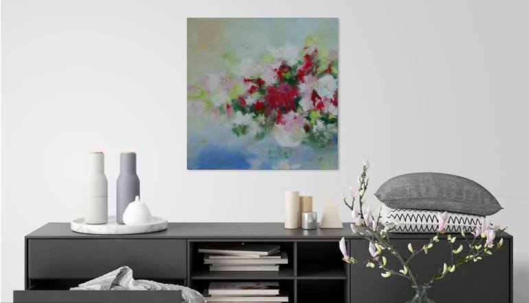Original Abstract Floral Painting by Martine SENTEIN
