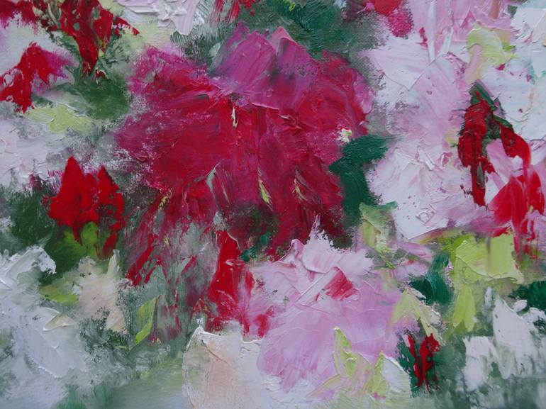 Original Abstract Floral Painting by Martine SENTEIN