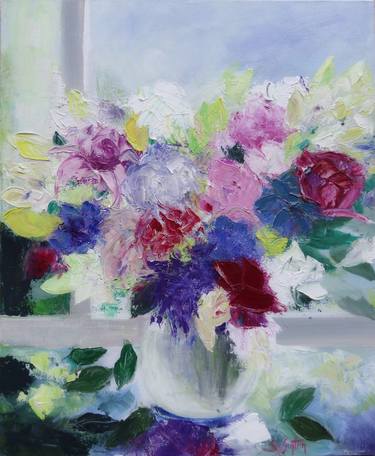 Print of Figurative Floral Paintings by Martine SENTEIN