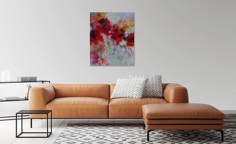 Original Abstract Floral Painting by Martine Sentein