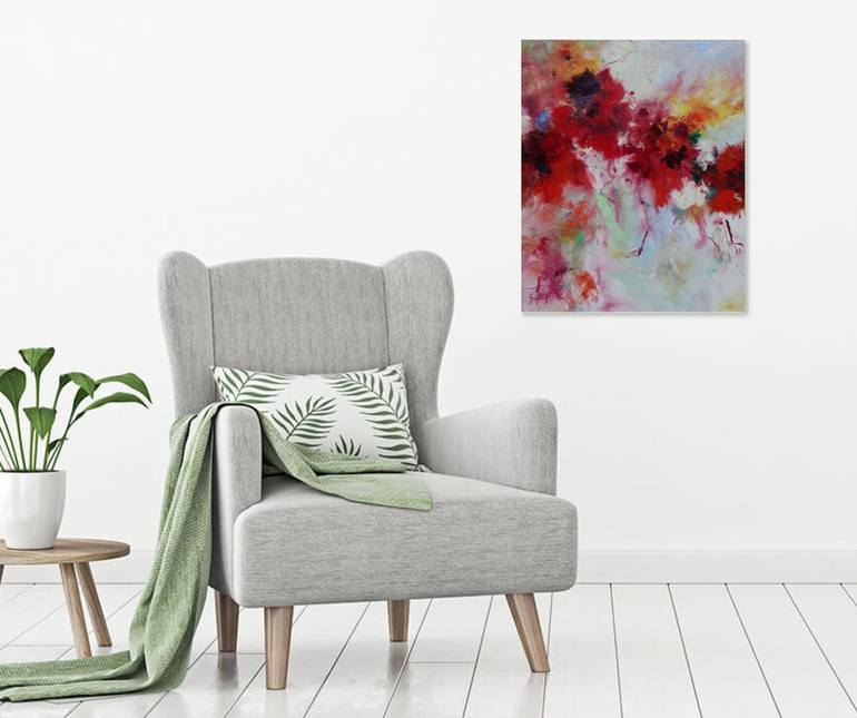 Original Abstract Floral Painting by Martine Sentein