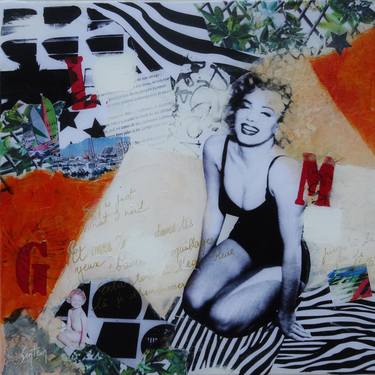 Original Pop Art Pop Culture/Celebrity Collage by Martine SENTEIN