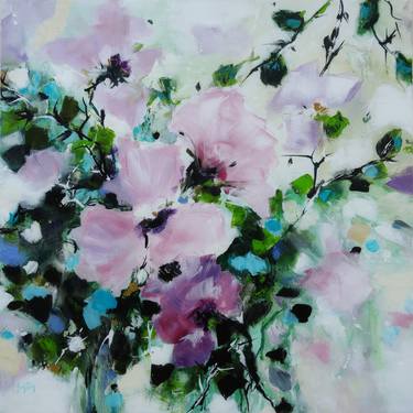 Original Abstract Floral Paintings by Martine SENTEIN