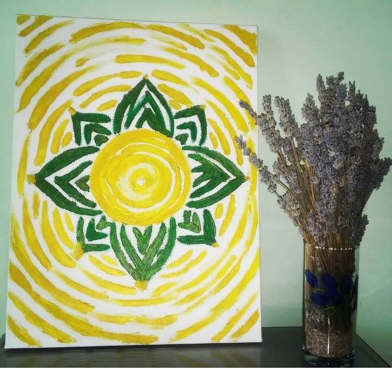 The flower of life and love. Painting by Kseniya Basalaeva | Saatchi Art