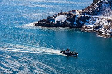 St. John's Harbor Lighthouse & Boat - Limited Edition 1 of 25 thumb