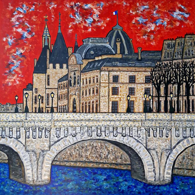 Pont Neuf et Conciergerie / ref.-no. Fx515 Painting by Stefan Schift