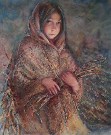 Girl with a brushwood thumb