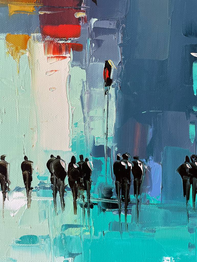 Original Abstract Cities Painting by Dmytro Meush