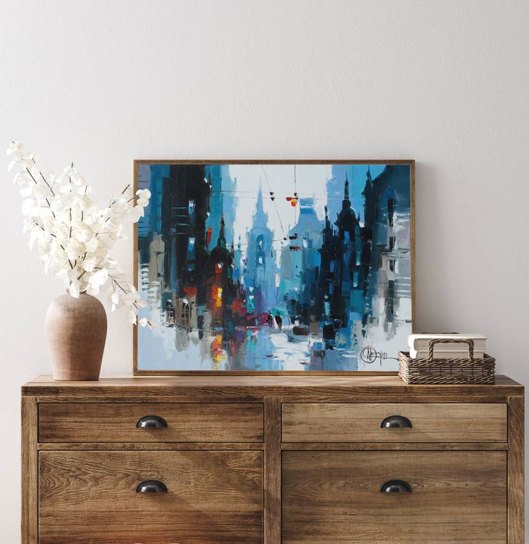 Original Impressionism Cities Painting by Dmytro Meush