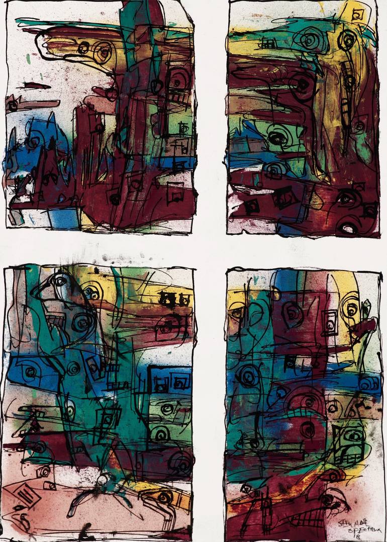 Original Abstract Expressionism Abstract Painting by Douglas Stewart