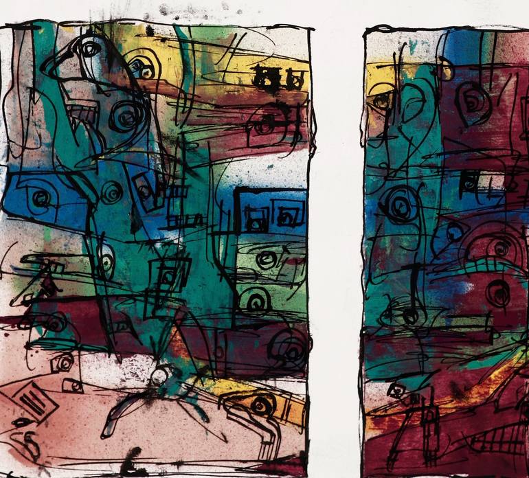 Original Abstract Expressionism Abstract Painting by Douglas Stewart