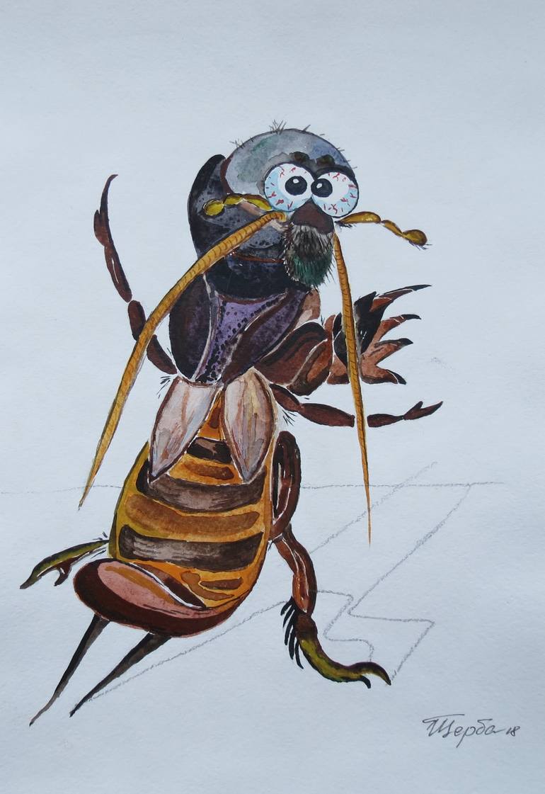 Original Figurative Animal Drawing by Tetyana Shcherba