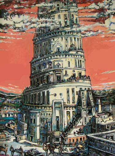 Original Expressionism Architecture Paintings by Piotr Rembielinski