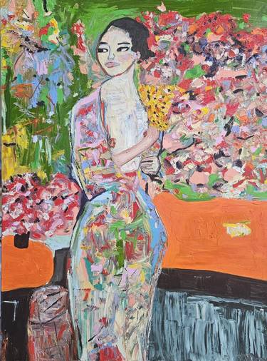 Original Abstract Erotic Painting by Myra Porter
