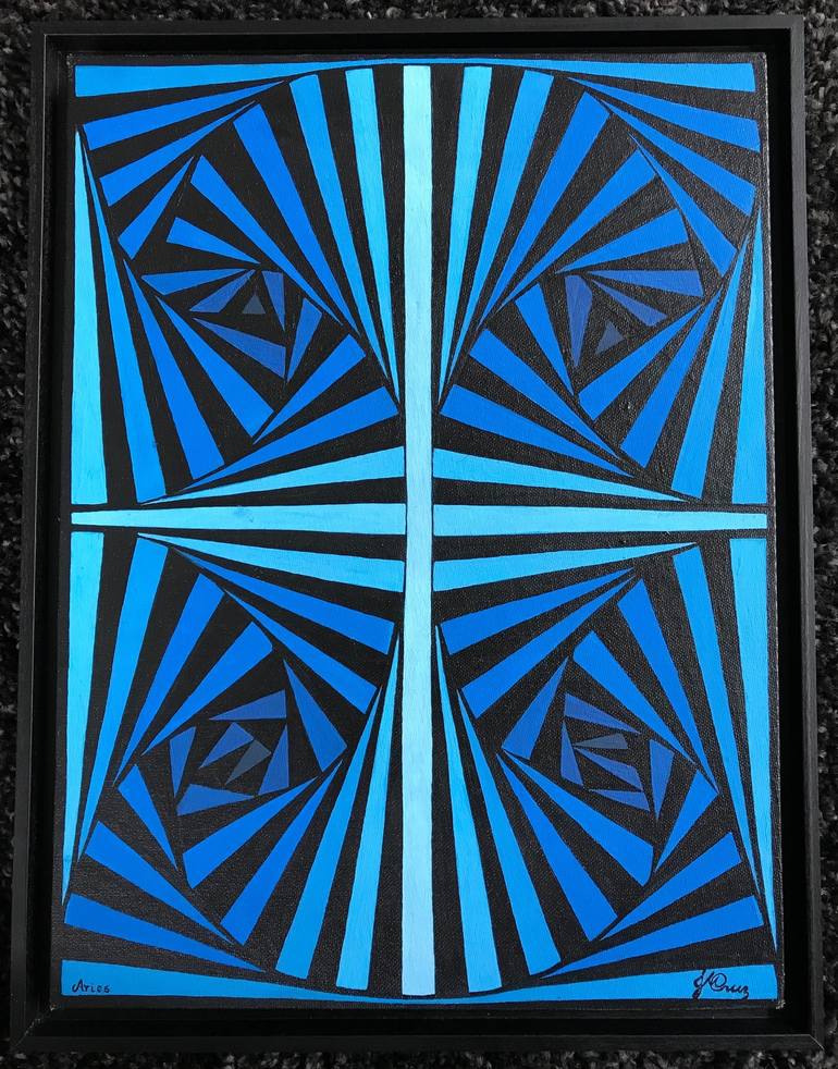 Original Geometric Painting by Jaqueline M Cruz