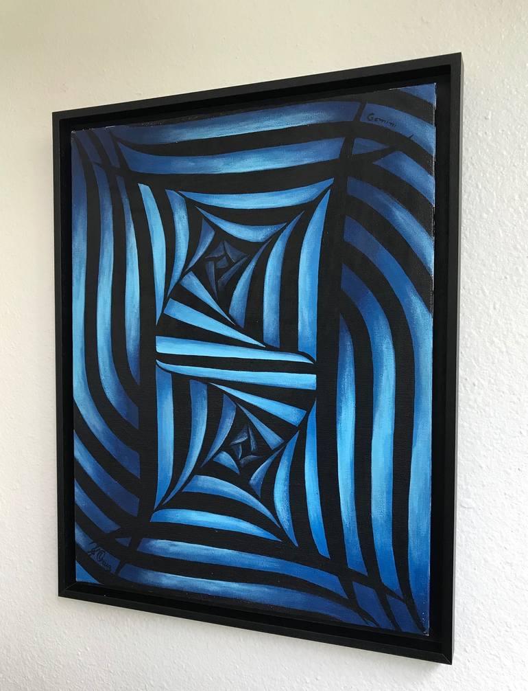 Original Abstract Geometric Painting by Jaqueline M Cruz