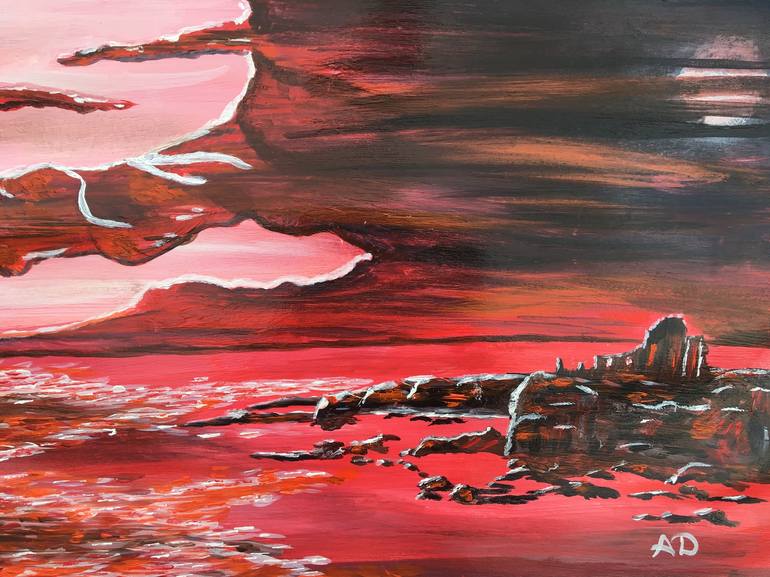 TANTALLON CASTLE RUINS SCOTLAND COAST SEASCAPE PAINTING ART REAL CANVAS PRINT 