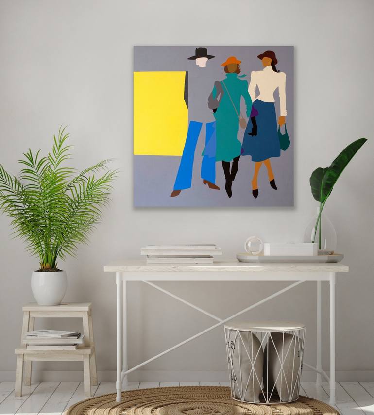 Original Art Deco Geometric Painting by QiuChen Fan