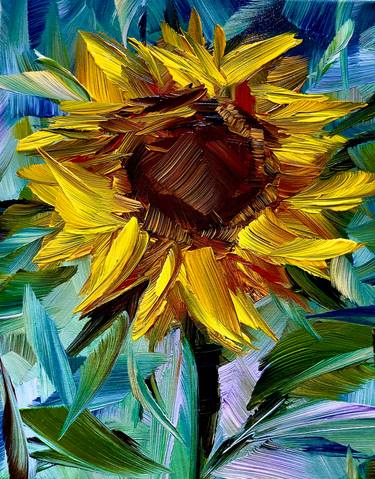 Original Abstract Floral Painting by Vera Kober