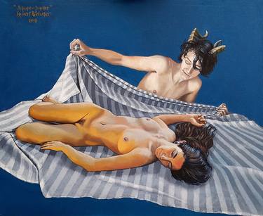 Original Figurative Classical mythology Paintings by Robert Webster