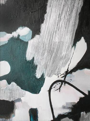 Gray and Green Abstract Painting Canvas named "Trust" Painting thumb