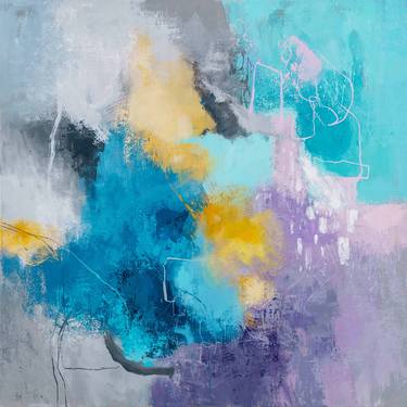 Blue Lilac  Abstract Painting Canvas named "Spring Cloud" thumb