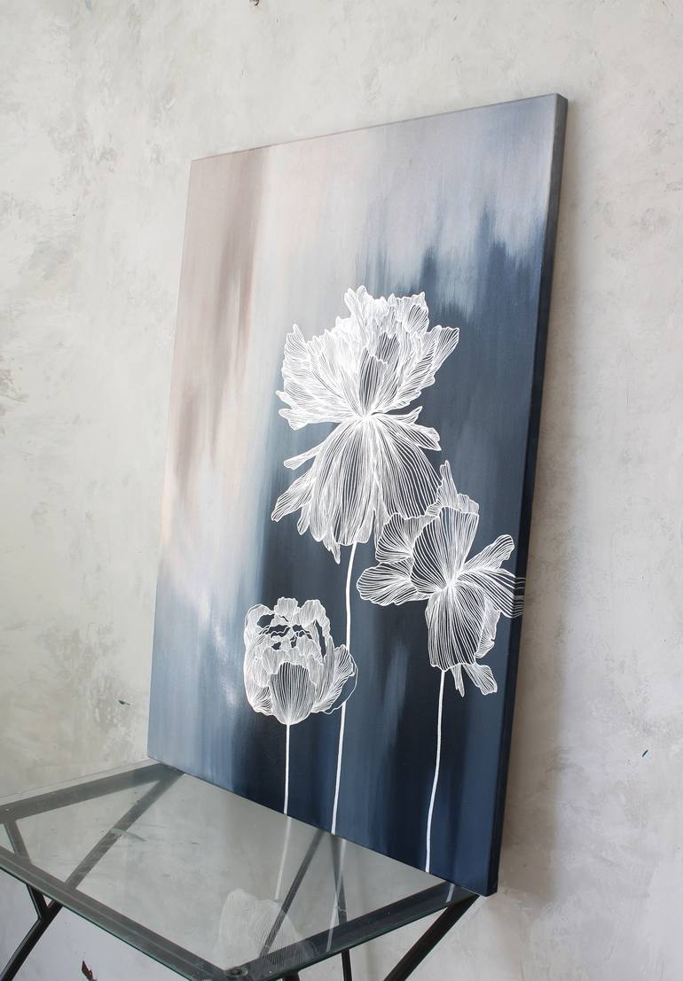 Original Abstract Floral Painting by Yana Sagan