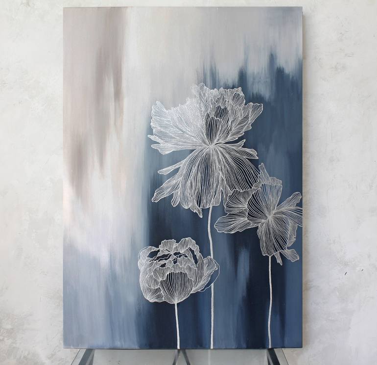 Original Abstract Floral Painting by Yana Sagan