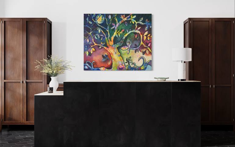 Original Abstract Expressionism Tree Painting by Eli Ry