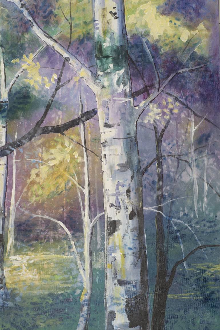 Original Impressionism Tree Painting by Eli Ry