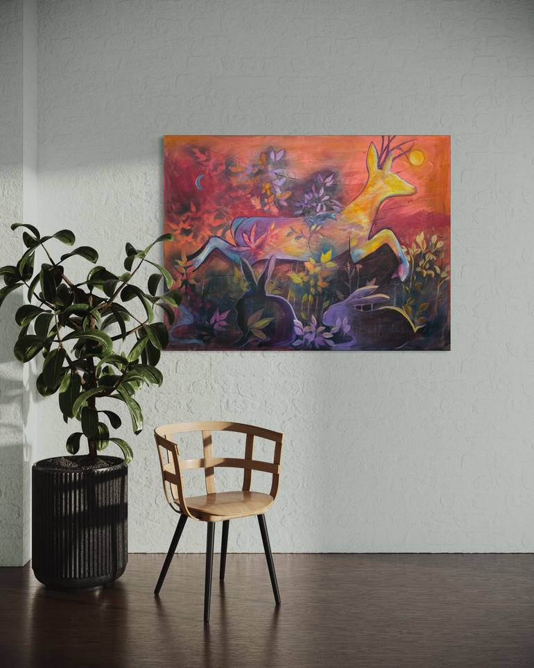 Original Art Nouveau Animal Painting by Elizabeth Rydall