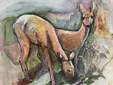 Original Art Deco Animal Painting by Elizabeth Rydall